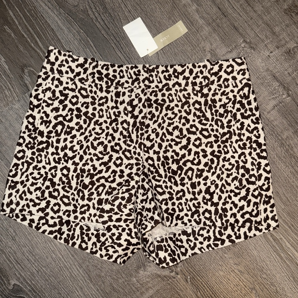 Brand new j.crew leopard print linen shorts size 4